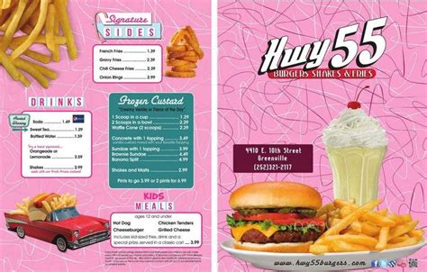 Hwy 55 Burgers Shakes & Fries Menu and Prices